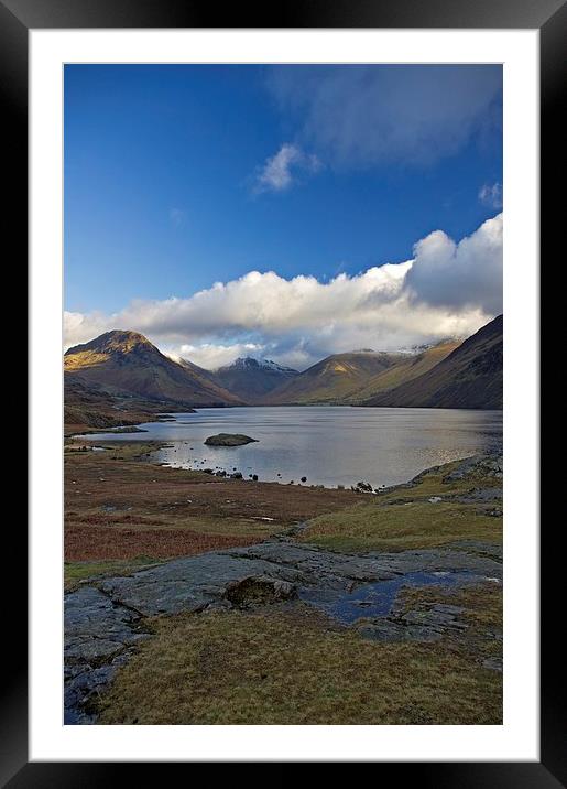Blue sky over Wastwater Framed Mounted Print by Steven Plowman