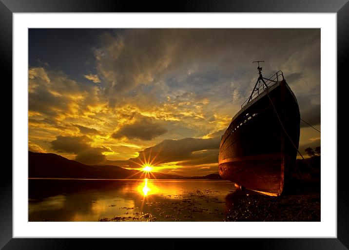 Loch Eil wreckship Framed Mounted Print by R K Photography