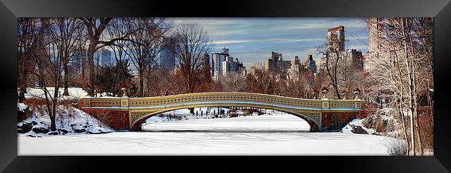 Bow Bridge Panorama Framed Print by Chris Lord