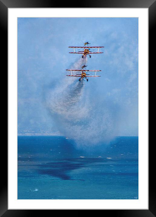 Stearman Biplanes At Eastbourne Framed Mounted Print by Chris Lord