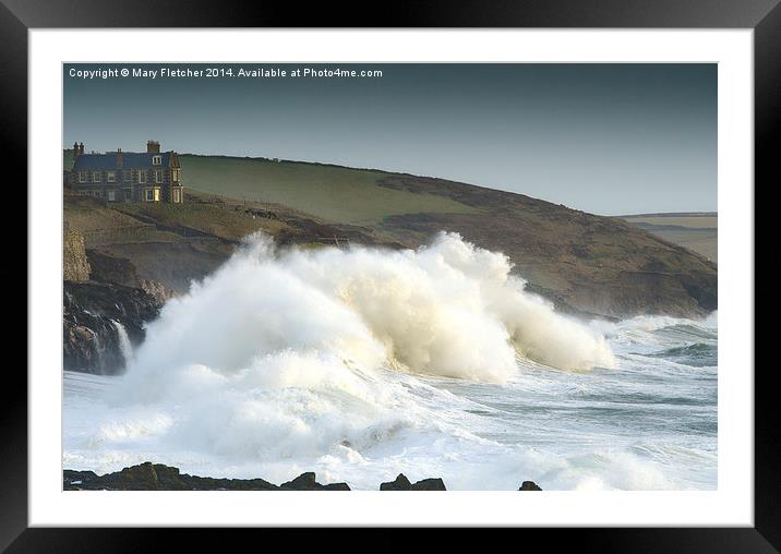 Stormy Seas in Cornwall Framed Mounted Print by Mary Fletcher