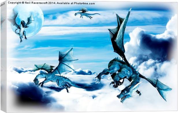 Blue Dragons Canvas Print by Neil Ravenscroft