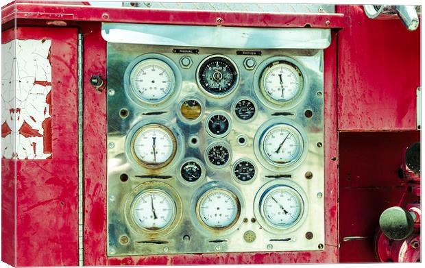 Fire Engine Dials and gauges Canvas Print by Greg Marshall