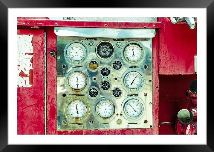 Fire Engine Dials and gauges Framed Mounted Print by Greg Marshall
