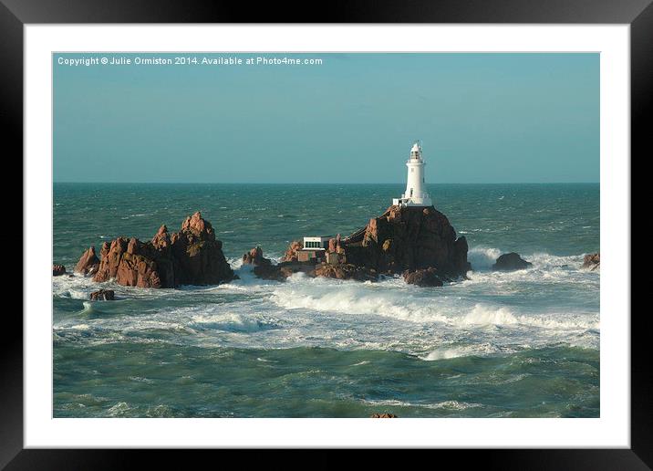 Corbiere Lighthouse Framed Mounted Print by Julie Ormiston