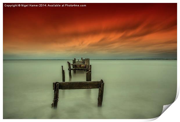 The Broken Jetty Print by Wight Landscapes