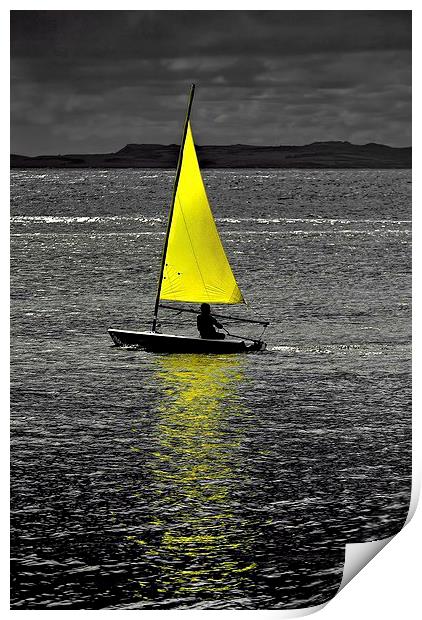 Lone sail Print by Thanet Photos