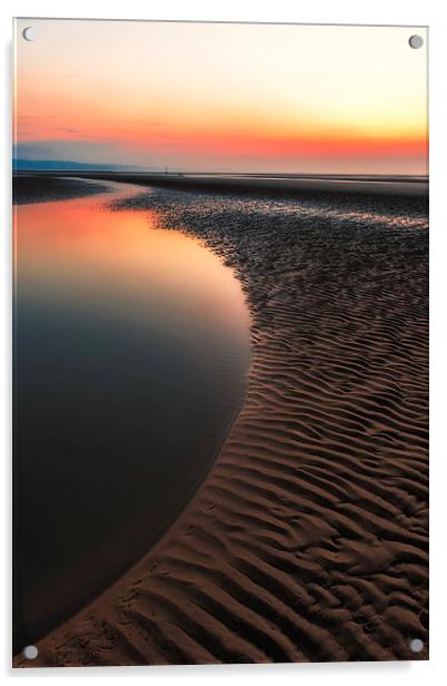 Rhyl Seascape Sunset  Acrylic by Adrian Evans
