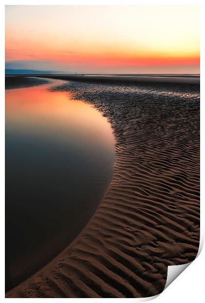 Rhyl Seascape Sunset  Print by Adrian Evans