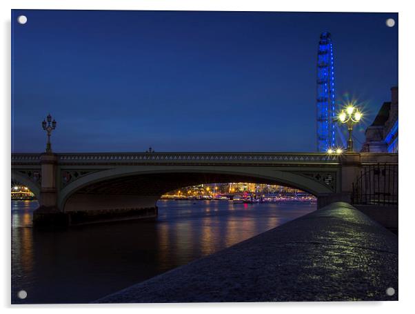 Westminster Bridge Acrylic by Victor Burnside