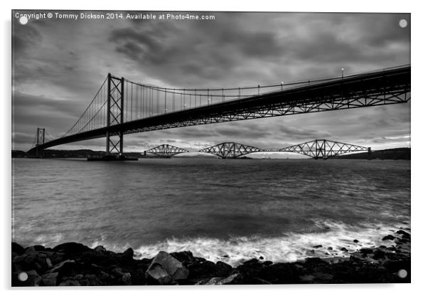 Forth Bridges Scotland. Acrylic by Tommy Dickson