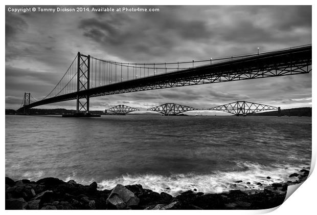 Forth Bridges Scotland. Print by Tommy Dickson