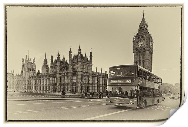The old and new. in sepia Print by Mark Bunning