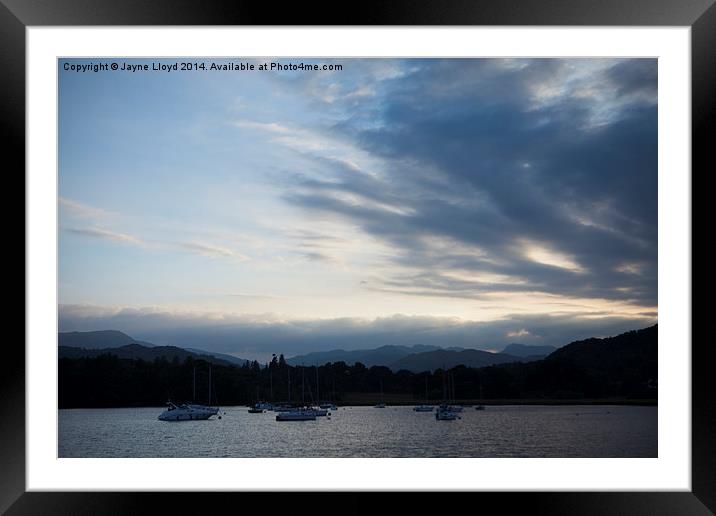 Twilight at Lake Windermere Framed Mounted Print by J Lloyd