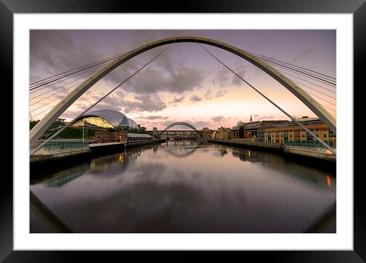 Twylight on the Tyne Framed Mounted Print by Rob Hawkins