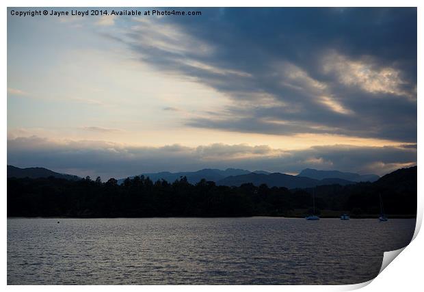 Lake District clouds at dusk Print by J Lloyd