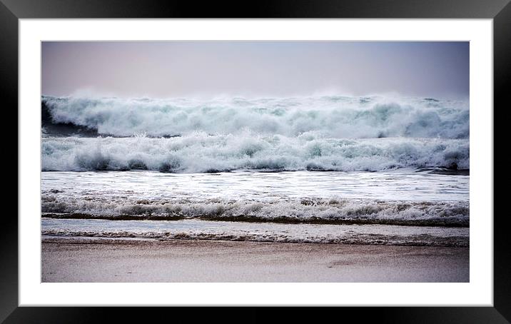 Sunset Surf Framed Mounted Print by Carolyn Eaton