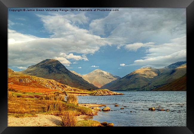Wastwater In January Framed Print by Jamie Green