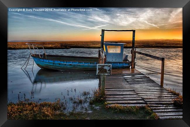 The little blue fishing boat Framed Print by Gary Pearson