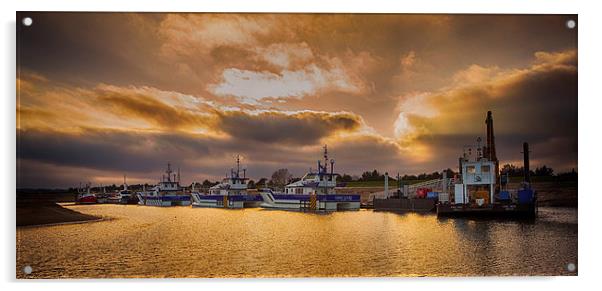 Wells next sea dredging craft parked up for a chri Acrylic by Mark Bunning