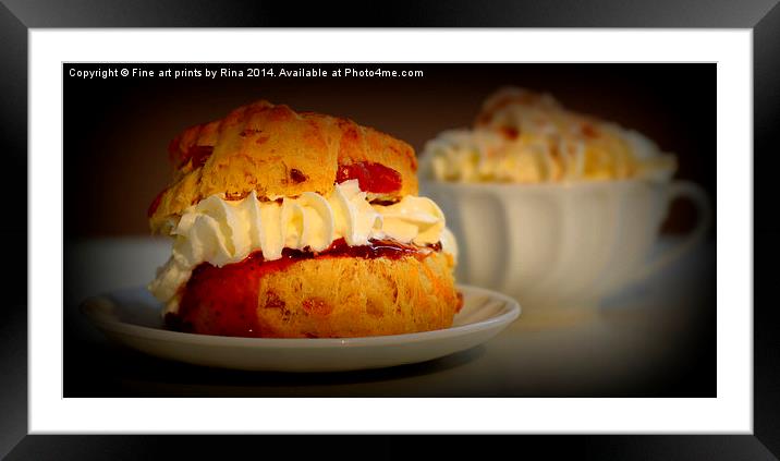 Cherry Scone Framed Mounted Print by Fine art by Rina