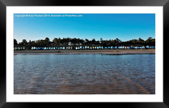 Colourful huts on Wells beach Framed Mounted Print by Gary Pearson