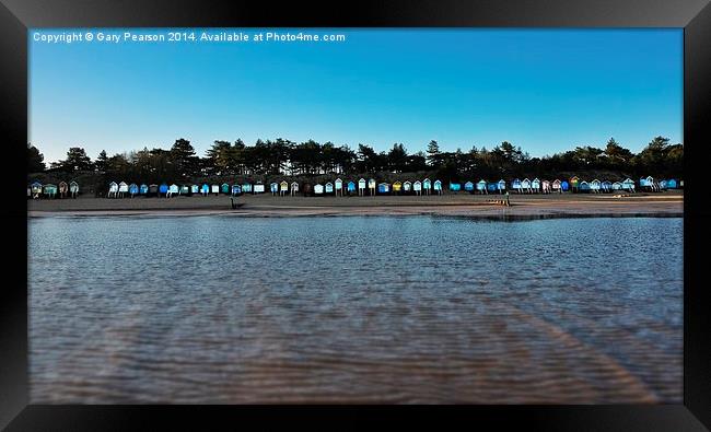 Colourful huts on Wells beach Framed Print by Gary Pearson