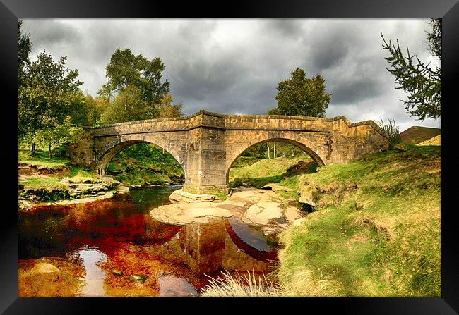 Skipping Stones Bridge Derbyshire Framed Print by Angela Wallace