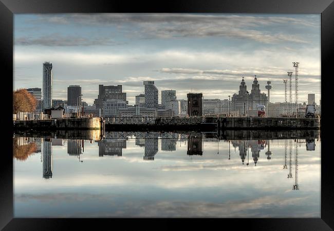 Liverpool skyline reflected Framed Print by Paul Farrell Photography