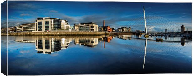 Swansea Marina Panorama Canvas Print by Creative Photography Wales