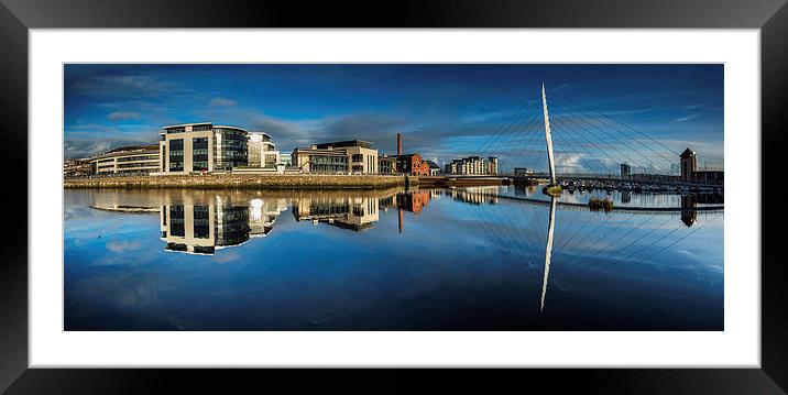Swansea Marina Panorama Framed Mounted Print by Creative Photography Wales