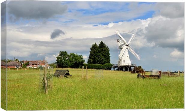 landscape with windmill Canvas Print by Susan Sanger
