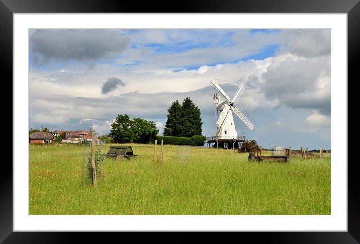 landscape with windmill Framed Mounted Print by Susan Sanger