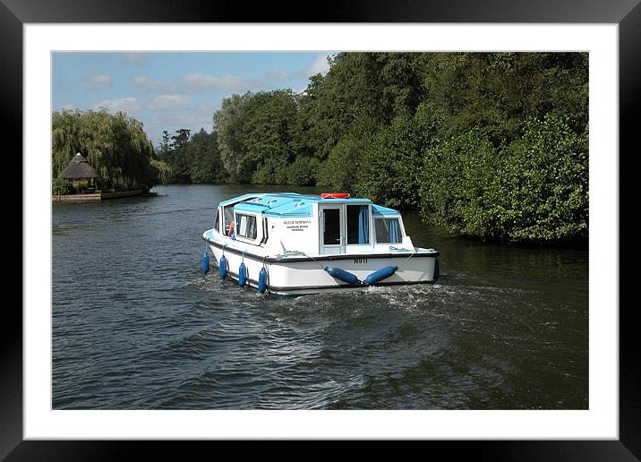 CRUISING ON THE NORFOLK BROADS Framed Mounted Print by Ray Bacon LRPS CPAGB