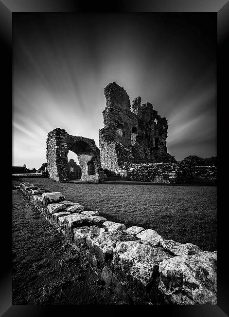Ogmore Castle in monochrome Framed Print by Creative Photography Wales