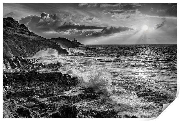 Mumbles Lighthouse Print by Creative Photography Wales