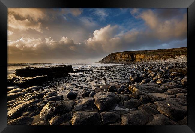 Southerndown Evening Light Framed Print by Creative Photography Wales