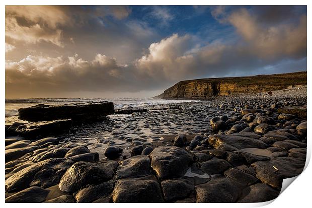 Southerndown Evening Light Print by Creative Photography Wales