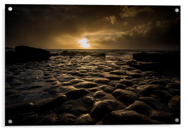 Southerndown Sundown Acrylic by Creative Photography Wales