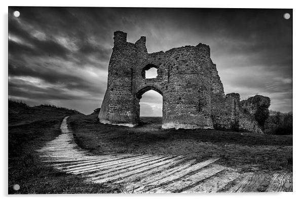 Pennard Castle Acrylic by Creative Photography Wales