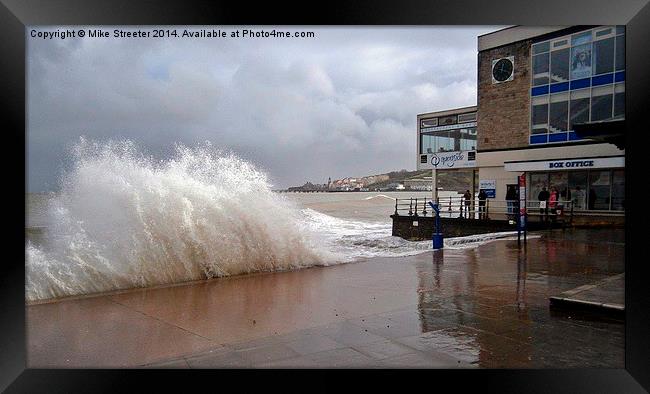 Stormy Swanage Framed Print by Mike Streeter