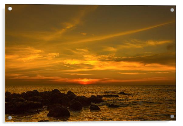 Phuket Sunset Acrylic by colin chalkley