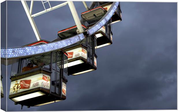 capsules on big wheel at Hyde Park London Winter W Canvas Print by Susan Sanger