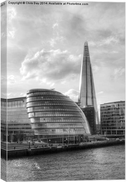 The Shard and City Hall Canvas Print by Chris Day
