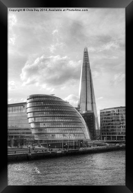 The Shard and City Hall Framed Print by Chris Day
