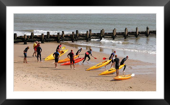 SURFERS AT LOWESTOFT,SUFFOLK Framed Mounted Print by Ray Bacon LRPS CPAGB