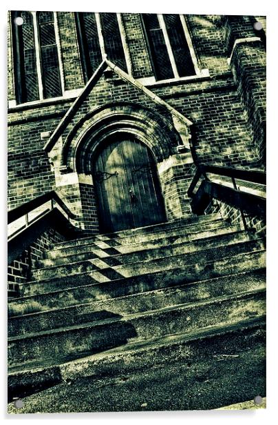 Church Steps Acrylic by Nigel Bangert