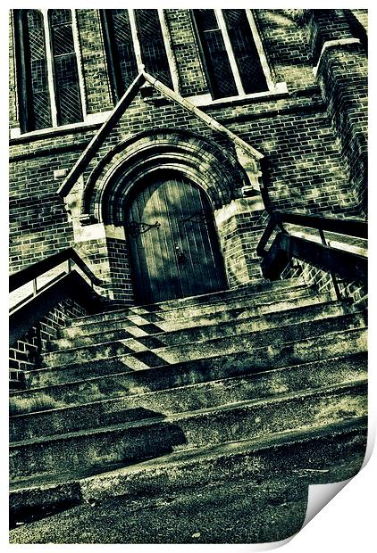 Church Steps Print by Nigel Bangert