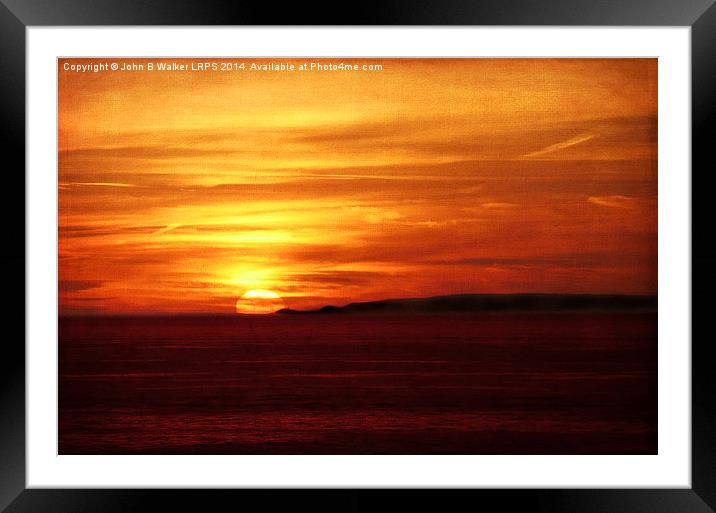 Sunset over the Isle of Wight Framed Mounted Print by John B Walker LRPS