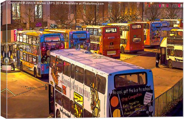 Busy Buses Canvas Print by John B Walker LRPS